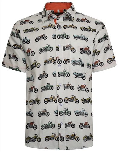 KAM Motorbike Print Shirt Multi